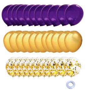 graduation decorations purple gold 2024/purple gold balloons/purple graduation party decorations vikings nyu lsu/birthday party decorations for women purple gold/eid mubarak decorations