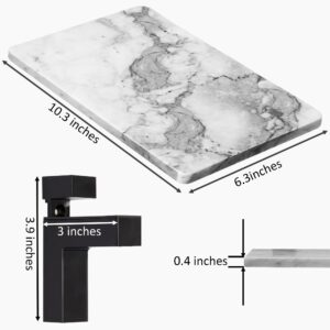 LUANT Bathroom Floating Shelves, Marble Stone Wall Mount Shelf Organizer for Home, Wall Decor,Kitchen Storage