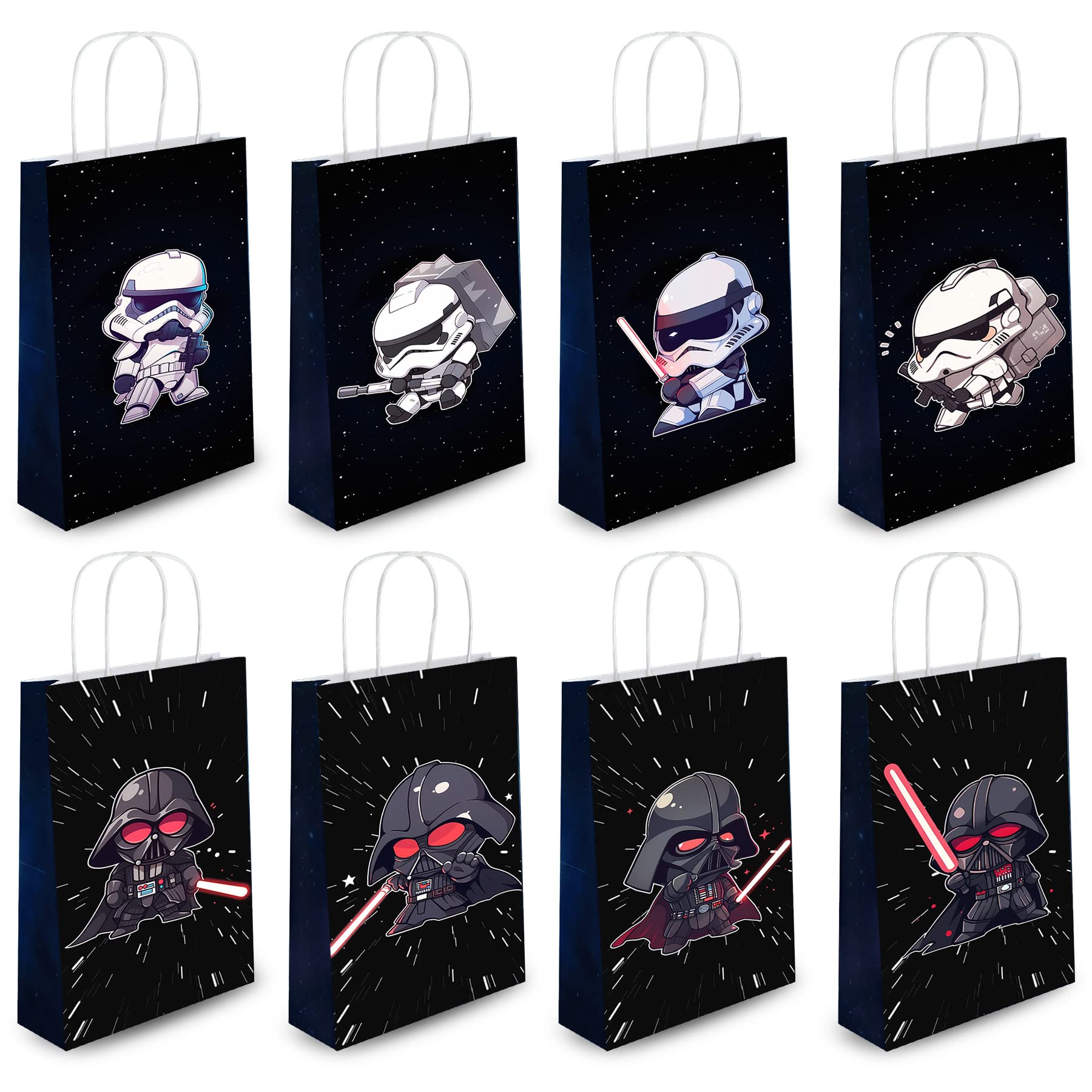 pepdhuk 16 Pcs Star Classic Wars Theme Birthday Party Mandalorian Decorations Gift Bags for Star Classic Wars Goodie Bags Party Supplies