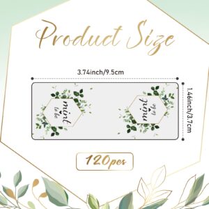 Kosiz 120 Pcs Mint to Be Labels Wedding Favors Wedding Stickers Greenery Leaf Bridal Shower Engagement Party Favor Botanical Theme Wedding Stickers for Guests