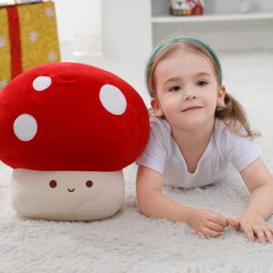 WeBingo Plush Mushroom Pillow, 12 Inch Cute Stuffed Mushroom, Plush Toy Room Decor Gift for Kids and Adults