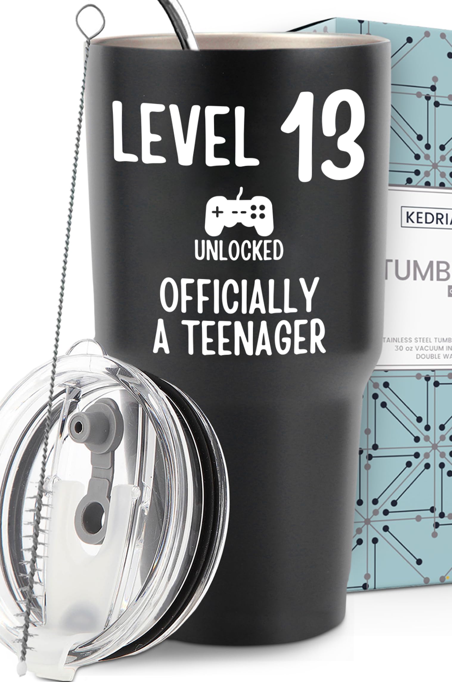 KEDRIAN 13th Birthday Tumbler 30oz, Best 13 Year Old Boy Gift Ideas, 13 Year Old Boy Birthday Gifts, Gifts For 13 Year Old Boys Trendy 2023, 13 Year Old Boy Gifts Teenager