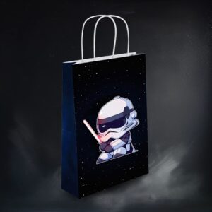 pepdhuk 16 Pcs Star Classic Wars Theme Birthday Party Mandalorian Decorations Gift Bags for Star Classic Wars Goodie Bags Party Supplies