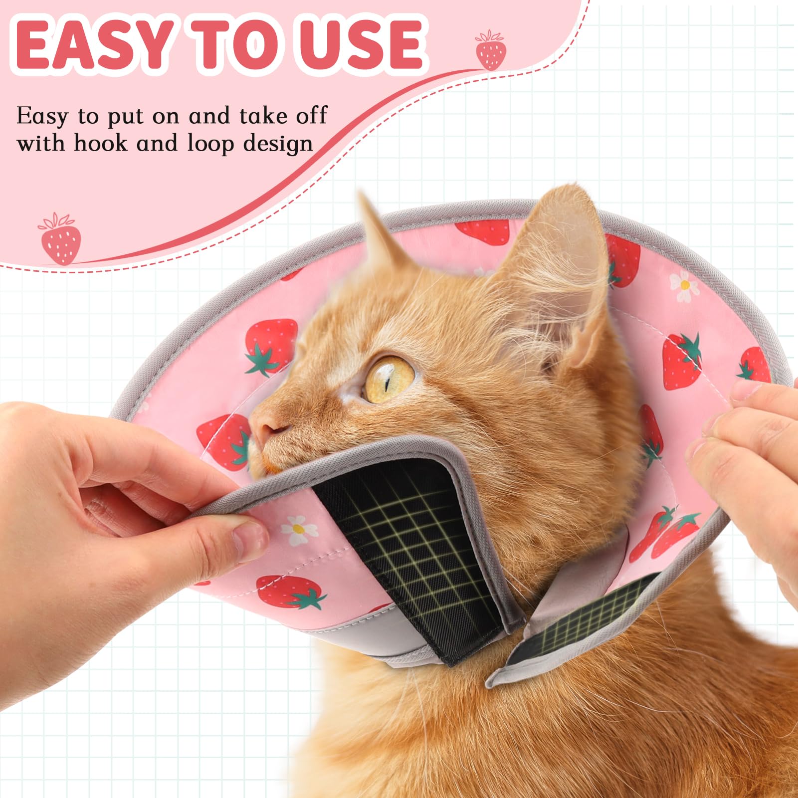 Pawfun Cat Cone Collar Soft, Comfortable Cat Recovery Collar Pet Cone for Small Large Cats, Lightweight Elizabethan Collar for Cats Kittens After Surgery Prevent from Licking Wounds, Pink, S