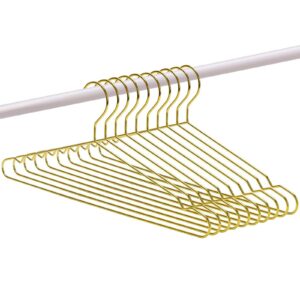 Tosnail 30 Pack 16.5" Stainless Steel Strong Wire Metal Hangers, Heavy Duty Clothes Hangers, Space Saving Closet Organizer - Gold