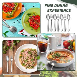 BBTO 100 Pcs Forks and Spoons Silverware Set Bulk Stainless Steel Flatware Cutlery Set Kitchen Utensils for Home Restaurant Kitchen, 50 7.1" Dinner Fork, 50 Teaspoon, Mirror Polished, Dishwasher Safe