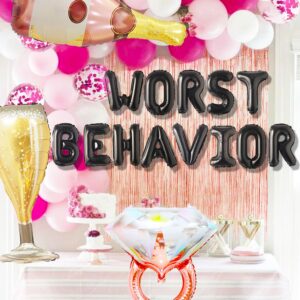 60 PCS Worst Behavior Balloons Boujee Drake Party Banner Bridal Shower Hen Party Engagement Bachelorette Party Supplies Decorations