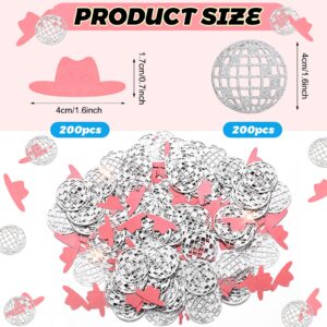 Sherr 400 Pcs Wedding Table Confetti Wedding Hat Confetti 70s 80s Disco Ball Cowgirl Party Decorations Engagement Party Supplies Girls Night Birthday Favors for Western Cowboy (Classic Style)