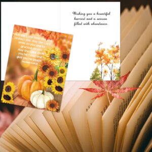 WorldBazaar Thanksgiving Greeting Cards Religious Cards with Bible Verses Envelopes 24 Pack