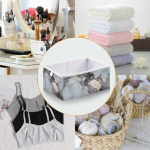 Grey Marble Fluid 2 Storage Bins Cubes Storage Baskets Fabric Foldable Collapsible Decorative Storage Bag with Handles for Shelf Closet Bedroom Home Gift 11" x 11" x 11"