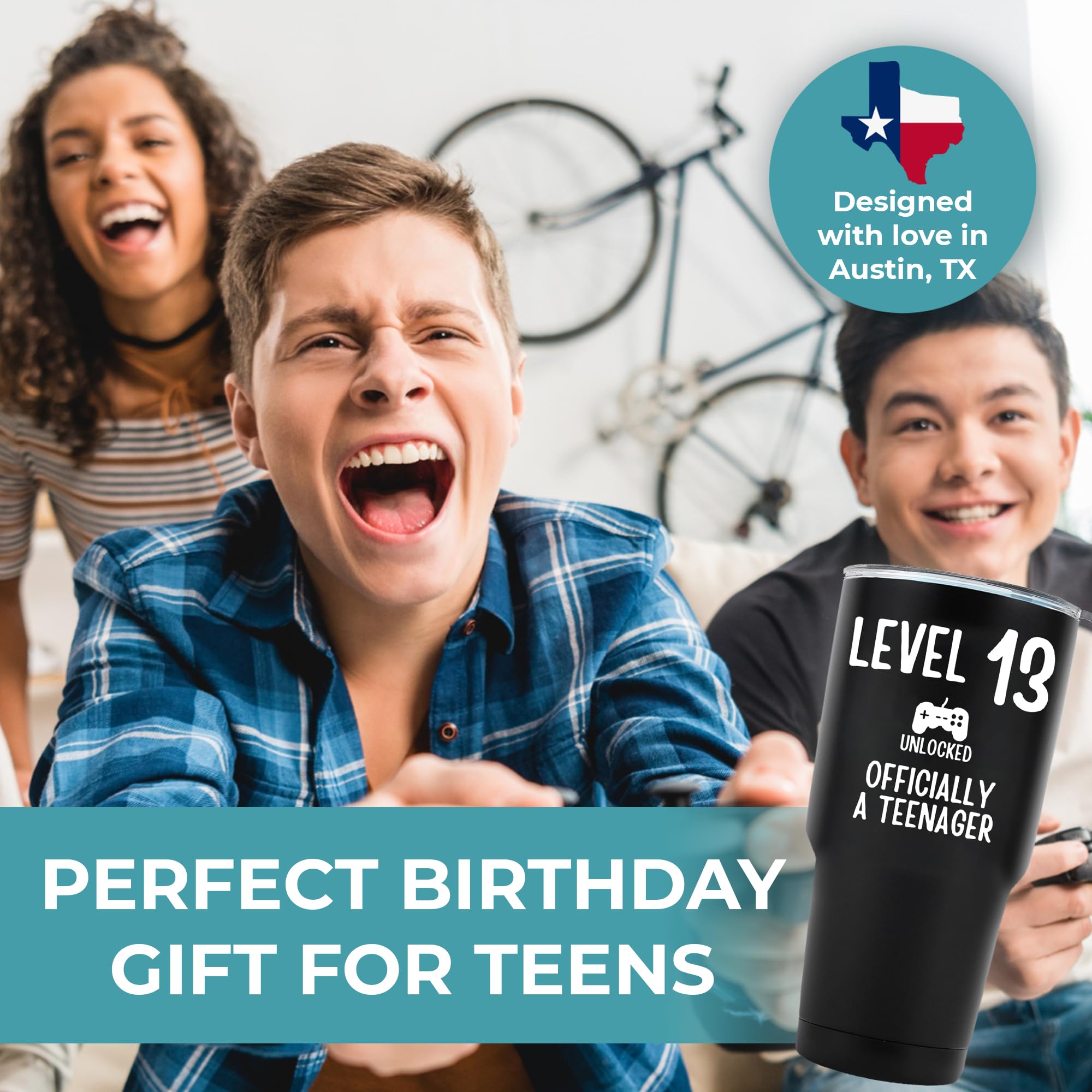 KEDRIAN 13th Birthday Tumbler 30oz, Best 13 Year Old Boy Gift Ideas, 13 Year Old Boy Birthday Gifts, Gifts For 13 Year Old Boys Trendy 2023, 13 Year Old Boy Gifts Teenager