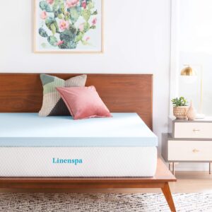 Linenspa 3 Inch Memory Foam Mattress Topper, Gel Infused Twin XL Mattress Topper, CertiPUR-US Certified & 3 Inch Memory Foam Mattress Topper, Gel Infused Twin Mattress Topper, CertiPUR-US Certified