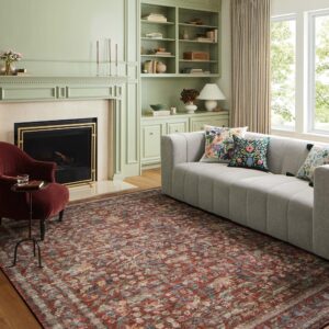 Loloi Rifle Paper Co. x Courtyard Crimson 5'-0" x 7'-6" Area Rug