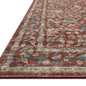 Loloi Rifle Paper Co. x Courtyard Crimson 5'-0" x 7'-6" Area Rug