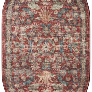 Loloi Rifle Paper Co. x Courtyard Crimson 5'-0" x 7'-6" Area Rug