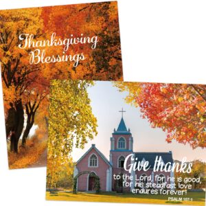 WorldBazaar Thanksgiving Greeting Cards Religious Cards with Bible Verses Envelopes 24 Pack