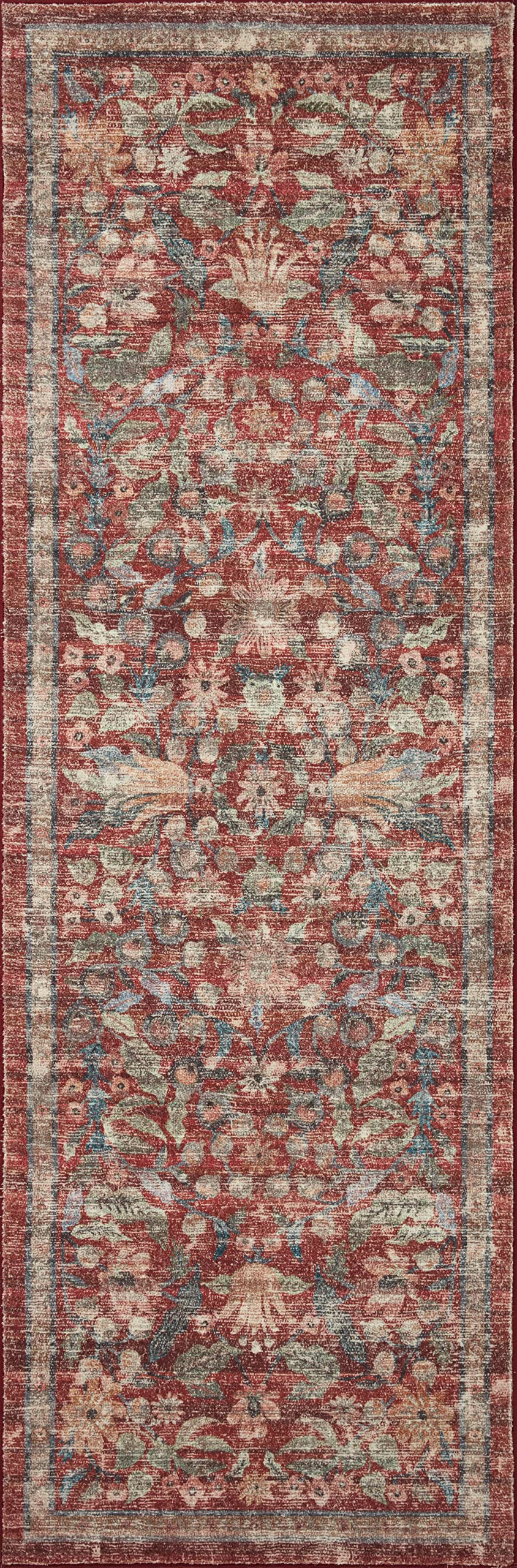 Loloi Rifle Paper Co. x Courtyard Crimson 5'-0" x 7'-6" Area Rug