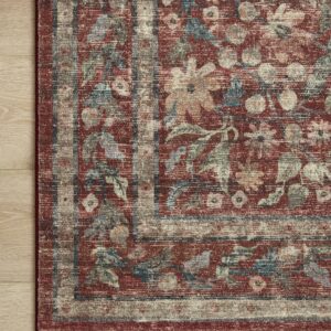 Loloi Rifle Paper Co. x Courtyard Crimson 5'-0" x 7'-6" Area Rug