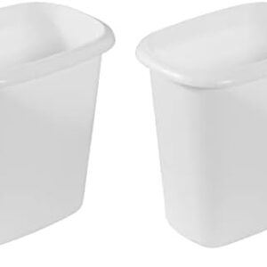 Rubbermaid Vanity Trash Can/Wastebasket, 1.5-Gallons/6-Quarts, White, Small Bathroom/Bedroom/Office Trash can, Fits Under Desk/Sink (Pack of 2)