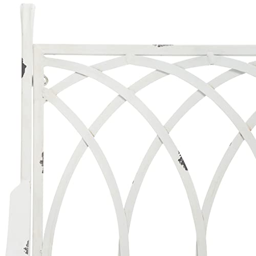 SAFAVIEH Outdoor Collection Medrano Victorian Antique White Wrought Iron Rocking Chair