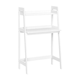 riverridge kids desk with ladder shelf - white writing table for homework, arts & crafts - spacious tabletop with open shelf - compact design - easy assembly kids table for school-age children