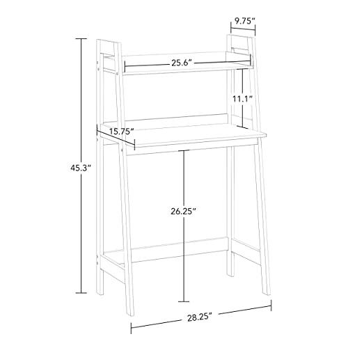 RiverRidge Kids Desk with Ladder Shelf - White Writing Table for Homework, Arts & Crafts - Spacious Tabletop with Open Shelf - Compact Design - Easy Assembly Kids Table for School-Age Children