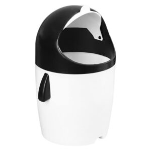 stobaza penguin trash can car home cute garbage bin lid bedroom office desk countertop animal shaped wastebasket container kids