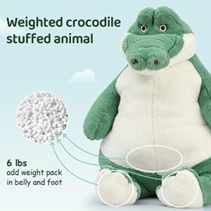 Muiteiur 6lbs 28 inch Weighted Alligator Stuffed Animals, Large Weighted Stuffed Crocodile Soft Plush Pillow, Green Alligator Stuffed Toy Gift for Kids Adults