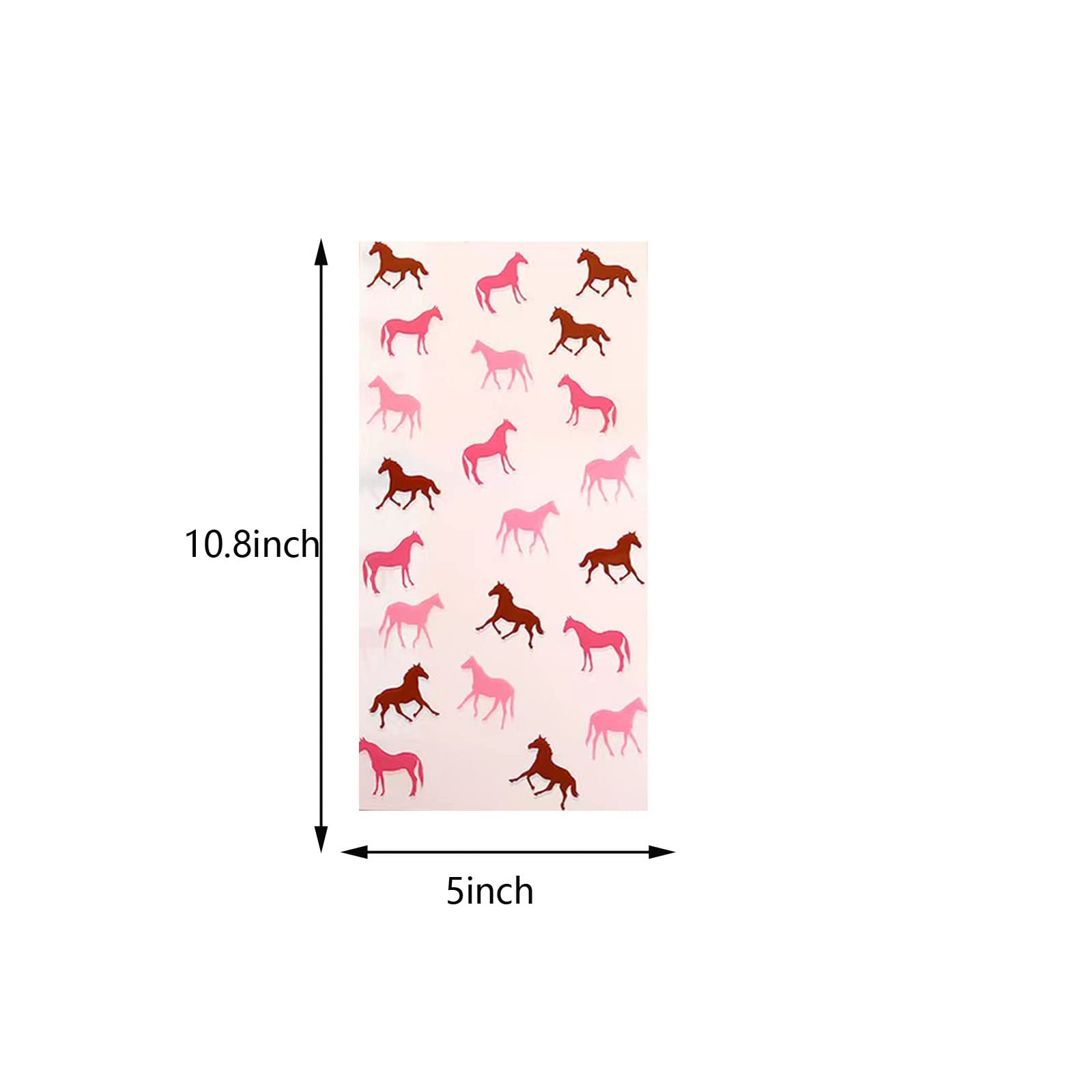 50 Pieces Horse Pink Treat Bags Horse Cellophane Candy Bags Horse Racing Plastic Goodie Storage Bags Horse Party Favor Bags with Twist Ties for Cowboy Theme Birthday Party Supplies