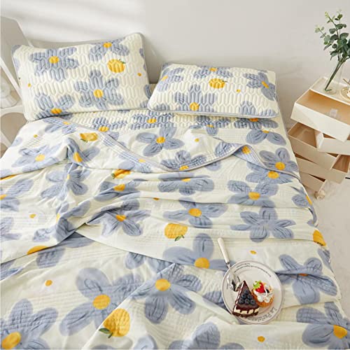 Cooling Mattress Mat Cover Set, Fine Stitching Skin Friendly Breathable Latex Sleeping Mat Pillowcase Irritating for Summer (Type 1 Sleeping Mat 150x200cm / 59.1x78.7in)