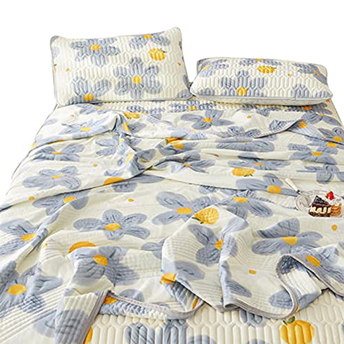 Cooling Mattress Mat Cover Set, Fine Stitching Skin Friendly Breathable Latex Sleeping Mat Pillowcase Irritating for Summer (Type 1 Sleeping Mat 150x200cm / 59.1x78.7in)