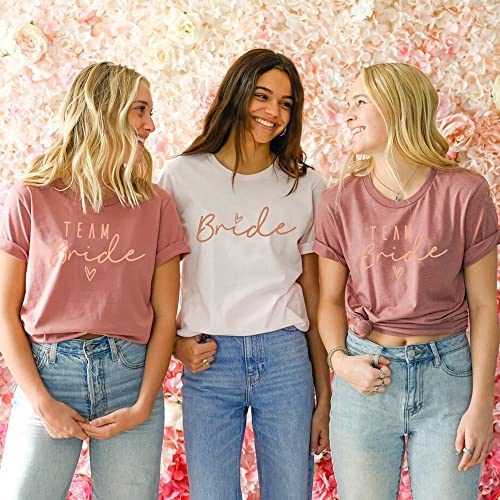 Bachelorette Party T-Shirt - Bridesmaid Gifts, Bridal Party Gifts, Bride T-Shirt, Team Bride Tee(XXL,Rose)