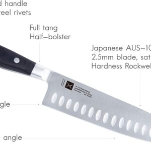 Fortune Candy 8 Inch Chef’s Knife - Japanese AUS-10 Stainless Steel Kitchen Knife - Full Tang, Classic Handle (Silver)