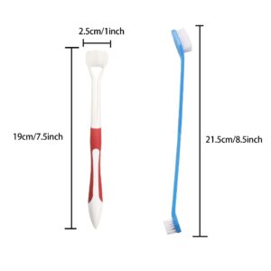 YAODHAOD Dog Toothbrush,Three Sided Dog Teeth Cleaning Tooth Brush, Dual Headed Dental Hygiene Brushes, Pet Bad Breath Tartar Teeth Care Dog Cat Cleaning Mouth Kit (5 Pcs) (Toothbrush)