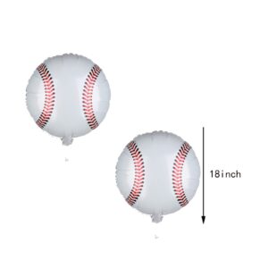 18pcs Glove Baseball Foil Balloons 20 Inch Sports Mylar Balloon with Latex Balloons for Baseball Themed Birthday Party Supplies Baby Shower Decoration