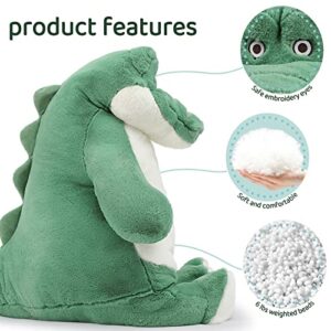 Muiteiur 6lbs 28 inch Weighted Alligator Stuffed Animals, Large Weighted Stuffed Crocodile Soft Plush Pillow, Green Alligator Stuffed Toy Gift for Kids Adults