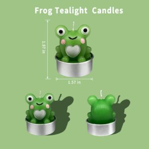 Frogs Tea Light Candles, LONCESS Frog Animal Candles for Cake Decoration, Home Decoration, Birthday Party, House-Warming Party, Wedding, Anniversary Celebration,Cake Topper, Smokeless, Ideal Gift