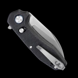 WIN+ Pocket Knife, Folding Knife with Button Lock, EDC Knife with Axis Lock and Ball Bearing, D2 Tactical Knife with G10 Handle, Survival Knives for Camping W3435 (A-Black-G10)