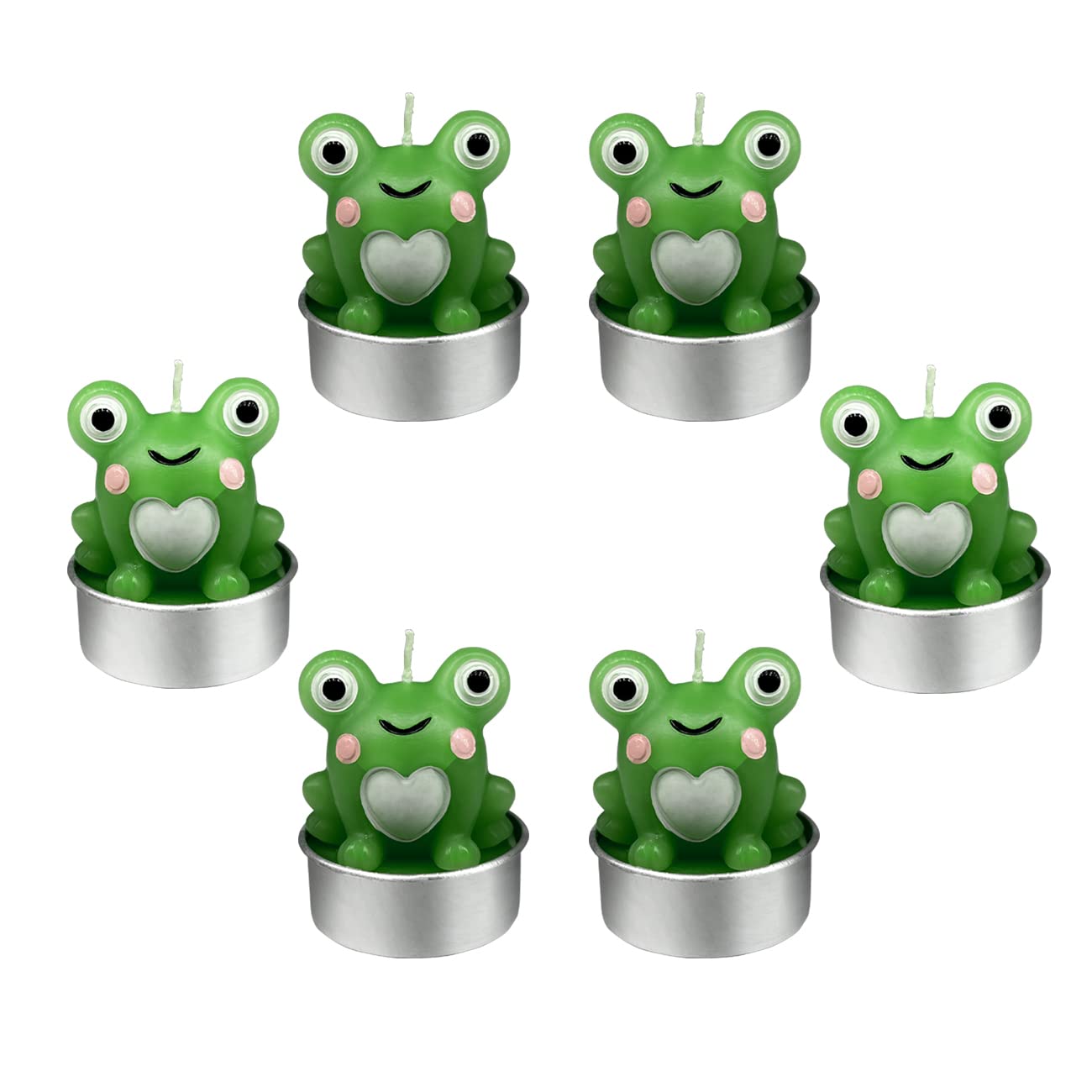 Frogs Tea Light Candles, LONCESS Frog Animal Candles for Cake Decoration, Home Decoration, Birthday Party, House-Warming Party, Wedding, Anniversary Celebration,Cake Topper, Smokeless, Ideal Gift