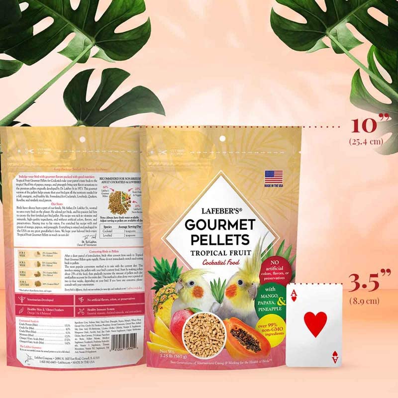 LAFEBER'S Cockatiel Pellets (1.25 lb (Pack of 2), Tropical Fruit Pellets)