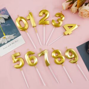 12 Candle Birthday Number Candles 12 Birthday Candles Number 12 or 21 Candle Champagne Gold 3D Design Numeral Candle for 12th 21th Birthday Anniversary Wedding Party Celebration Cake Decorations