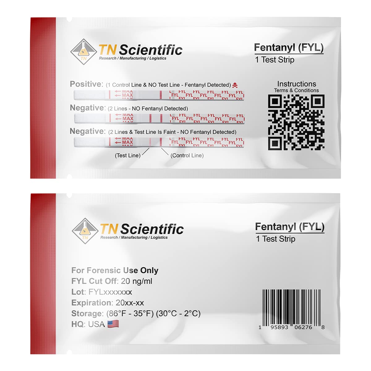 TN Scientific - Fentanyl Drug Test Strip [2 Pack] - Powder, Liquid, & Urinalysis Testing Forensic Kit