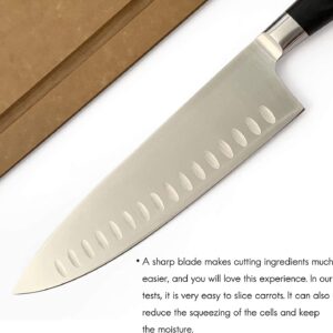 Fortune Candy 8 Inch Chef’s Knife - Japanese AUS-10 Stainless Steel Kitchen Knife - Full Tang, Classic Handle (Silver)