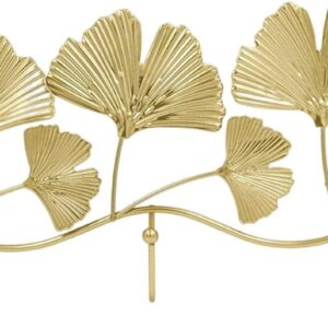 Lindagary Metal Wall Hook Ginkgo Leaf Coat Hook Wall Mounted Leaves Key Hangers Decorative Entryway Key Hook for Wall Entryway Decor