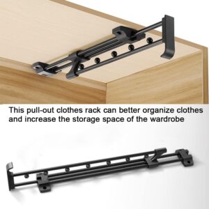 Heavy Duty Extendable Pull Out Closet Rod - Sliding Wardrobe Closet Rod for Increased Storage Space - Hanging Rod Ideal for Clothes, Towels and More - Neat Closet Storage (10.2 inch)