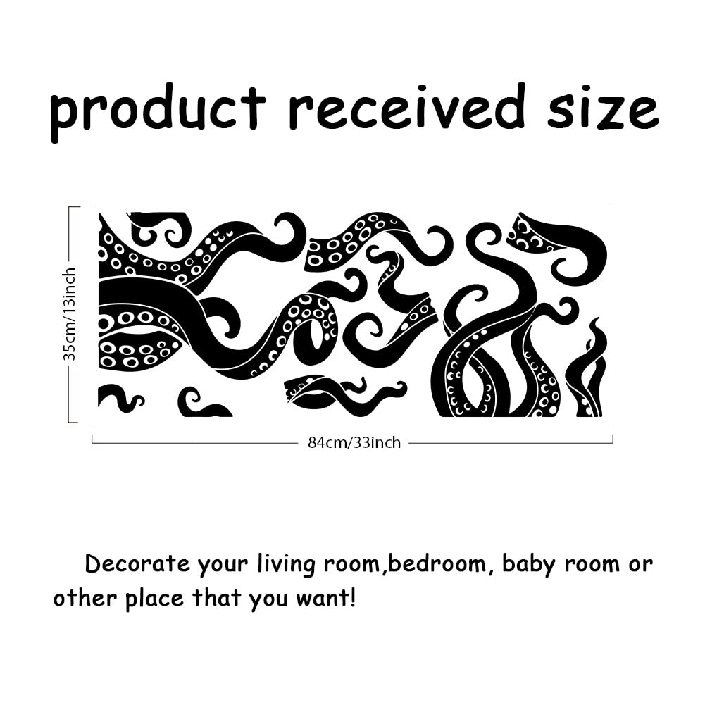 SUPERDANT Black Octopus Tentacles Wall Stickers Sea Animal Wall Decal Mural Home Art Decor Vinyl Wall Art 10pcs Octopus Tentacles Decor for Bathroom Bathtub Toilet Seat Vinyl Transfer Sticker