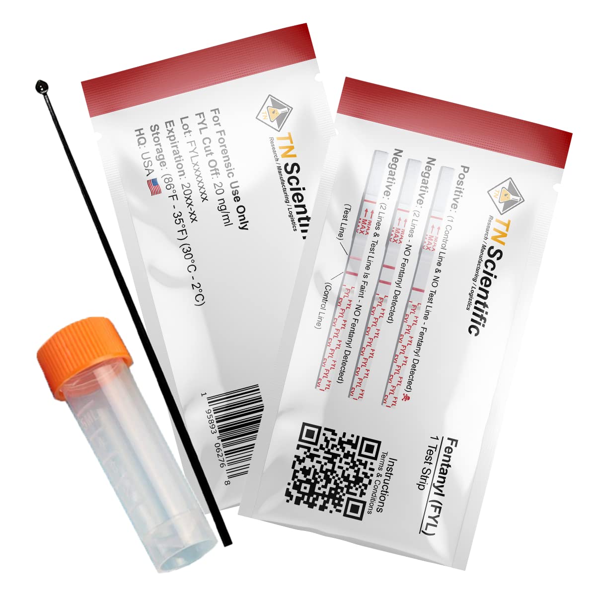 TN Scientific - Fentanyl Drug Test Strip [2 Pack] - Powder, Liquid, & Urinalysis Testing Forensic Kit