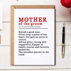 EdgarGifts Mother Of The Groom Definition Card - To My Mother-In-Law On My Wedding Day Card - Mother Of The Bride Card - Wedding Card