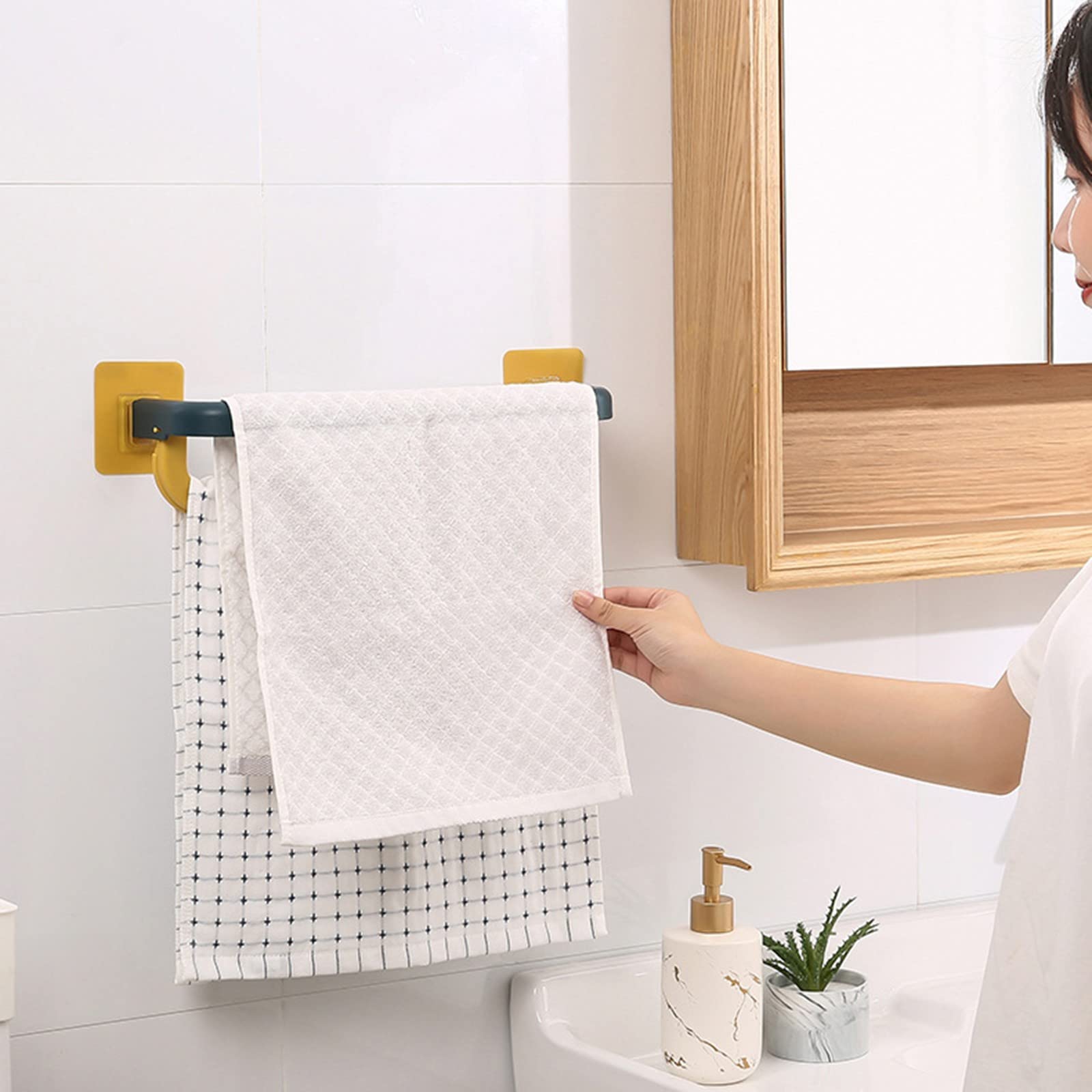 Dish Soap Holder Kitchen Towel Bar Single Towel Rack Towel Holder for Kitchen Bathroom Laundry Room NonDrilling Wall Mounted Hanging Towel Holder Towel Organizer Sink Ware Drainer