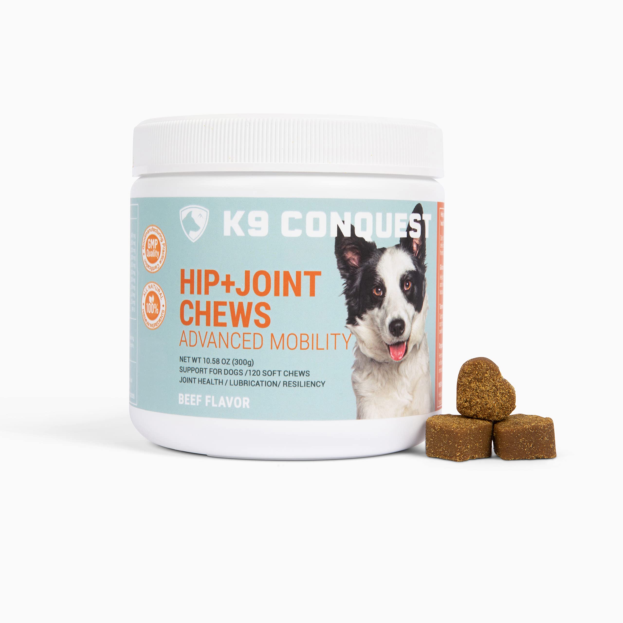 K9 Conquest Hip & Joint Chews for Adventure Dogs - Joint Supplement for Dog Mobility, Hip & Joint Care for Dogs, Joint Health Support for Dogs - Glucosamine, Hemp, Omega 3, MSM, Turmeric, Chondroitin